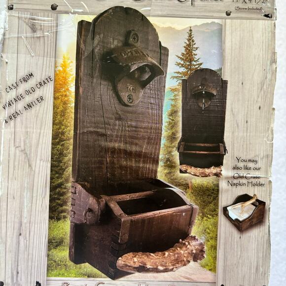 Old Crate Country Wall Mount Bottle Opener NEW - Picture 1 of 2